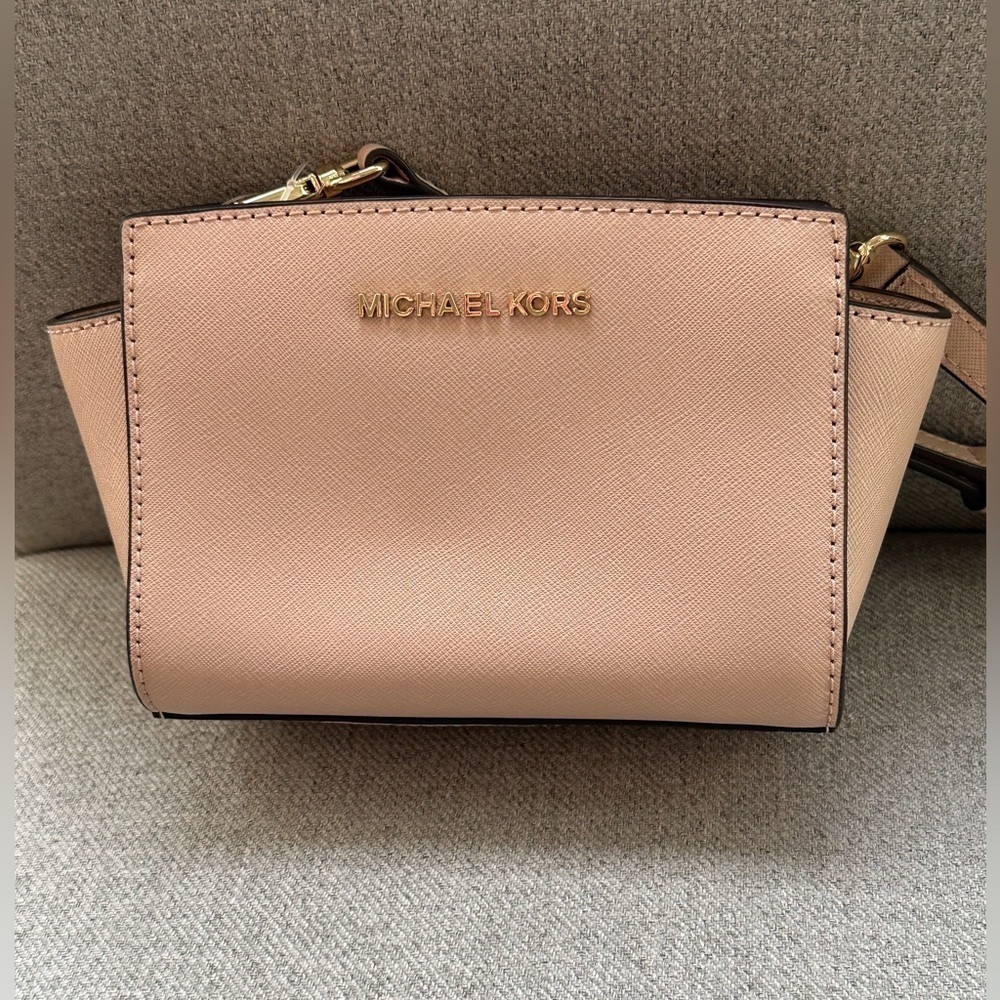 Michael Kors Selma Mini Crossbody Bag Saffiano Leather Blush Pink Chic Spring - Picture 7 of 16